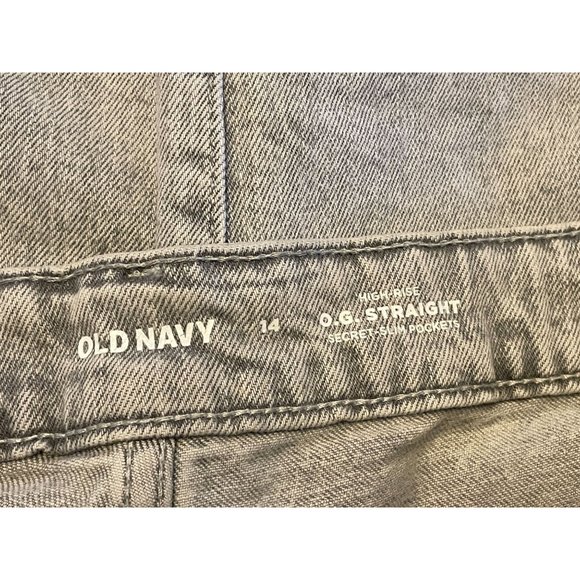 Old Navy Secret-Slim pockets OG straight sz 14 acid wash gray button fly jeans - Picture 5 of 7